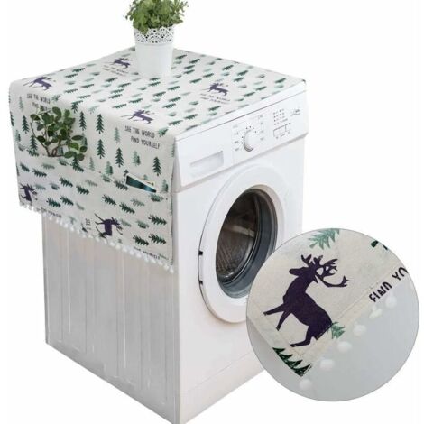 Housse de Protection pour Réfrigérateur avec Poches de Rangement,Couvercle Anti-poussière pour Machine à Laver,Housse de Machine à Laver 55130cm (1/5)