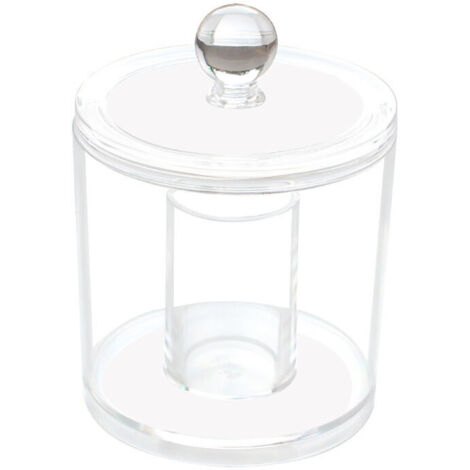 royaluxe - Boîte pour Cotons et Cotons-Tiges avec Couvercle, Transparent, Dimensions 9,499 cm, (1/5)