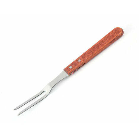 royaluxe - Fourchette à viande en acier inoxydable avec manche en bois,33cm, (1/4)