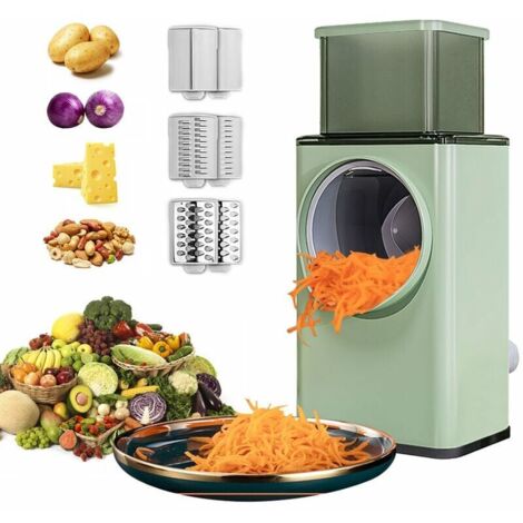 royaluxe - Coupe-légumes multifonctionnel hachoir râpe à fromage rotative 3-en-1 déchiqueteuse trancheuse broyeur machine à salade