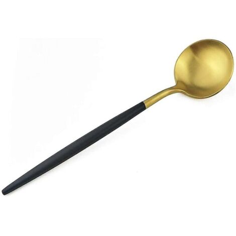 royaluxe - Service de couverts en argenterie Service de vaisselle en acier inoxydable 18/10 pour 4 personnes, fourchette et cuillère en or noir