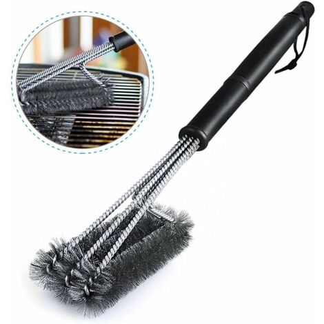 royaluxe - Brosses de barbecue, 18 pouces 3 en 1 Brosses de nettoyage pour barbecue Brosses de nettoyage de cuisine en acier inoxydable Brosses de barbecue à long manche pour outils de barbecue (1/5)