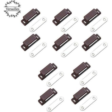 royaluxe - Loqueteau magnétique puissant – force de maintien 4kg – lot de 10 - brun – aimant porte – loqueteau aimant – aimant placard – aimant porte de placard, (1/3)