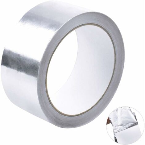 royaluxe - 20 m Ruban Adhésif en D'aluminium, Alu Feuille Bande D'étanchéité, Argent Dans Ruban Adhésif Aluminium pour Réparation, Aération Climatisation, Isolation Thermique, 50 mm,