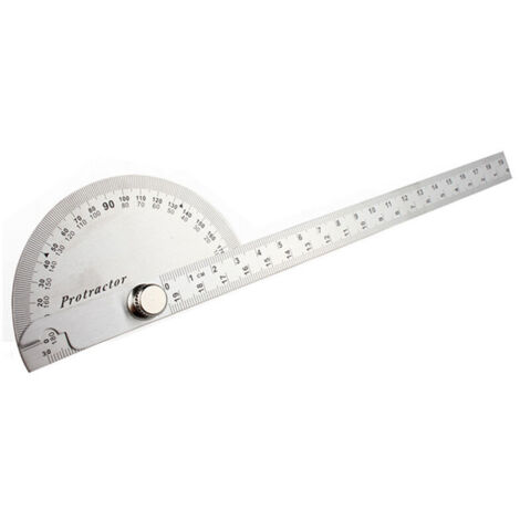 royaluxe - Rapporteur d'angle 0–180 ° en acier inoxydable, rapporteur d'angle à deux bras, rapporteur d'angle en acier inoxydable, règle de localisateur d'angle, outil de mécanicien，（1pcs）