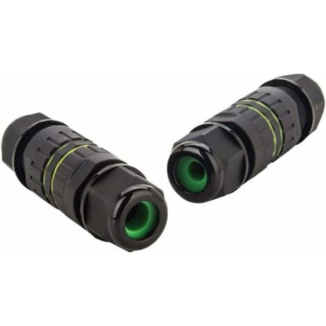 royaluxe - Lot de 2 boîtes de jonction étanches IP68 Connecteurs de Ø 3.5-7mm Coupleur de Manchon Externe Boîtier Électrique Extérieur Boîtier de Dérivation-Noir, (1/5)