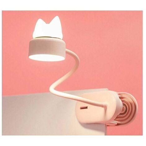 Lampe de bureau,LAMPE A PINCE flexible avec Veilleuse Original/Avec batterie rechargeable par USB/Liseuse LED & Lampe de lecture pour bureau, lit, chevet - Légère, pratique - Parfait pour enfant -rose