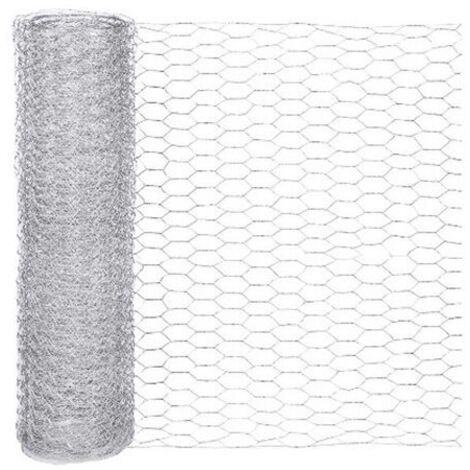 Treillis métallique hexagonal galvanisé 0.1m x 3m – Grillage à poules léger et résistant à la rouille – Accessoires inclus : mini pince coupante