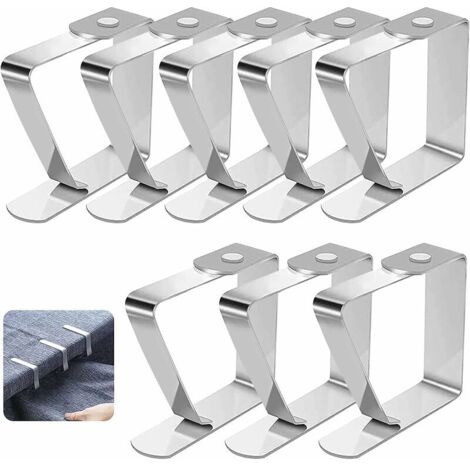 royaluxe - 8 Pièces Pince à Nappe,Pince Nappe Clip Exterieur Ajustable pour Cuisine Bureau Restaurant Pique-Nique Mariage Fête 87cm, (1/5)