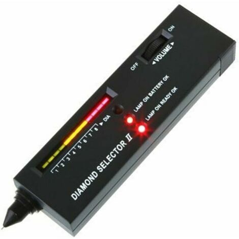 royaluxe - Kit de test d'or avec stylo et outil de test de bijoux en pierres précieuses, testeur de diamant électronique LED pour novice et expert noir, taille libre