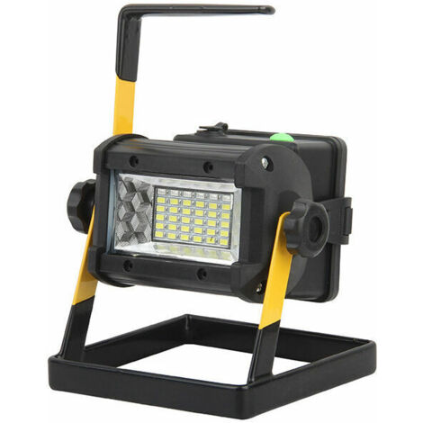 royaluxe - Projecteur LED Rechargeable, Projecteur Chantier 50W Lampe Rechargeable LED avec USB Lampe de Travail Lumières de Sécurité d'urgence étanche pour Atelier, Garage, Terrasse, Jardin (Noir) (1/5)