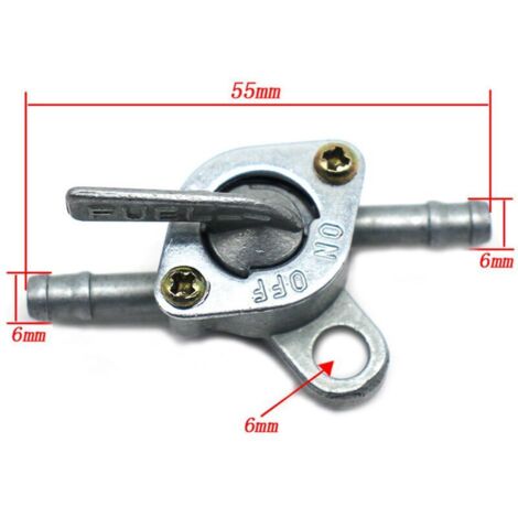 Ymiko Robinet De Carburant En Ligne 8mm 5/16 – Aluminium, Normalement Ouvert, 1 Voie, Montage Sur Ligne, Manuel, Argenté, Pour Moto, ATV, Quad