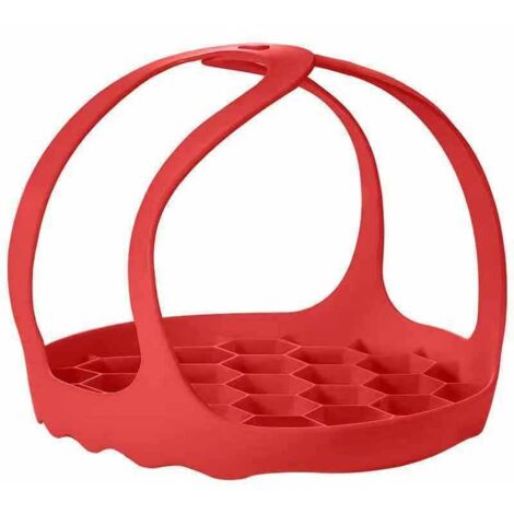 royaluxe - Élingue pour autocuiseur, Bride en Silicone pour ustensiles de Cuisson pour Casserole instantanée 3 pte, Cuiseur Multifonction Anti-brûlure Support de Cuisson à la Vapeur (Rouge), (1/5)