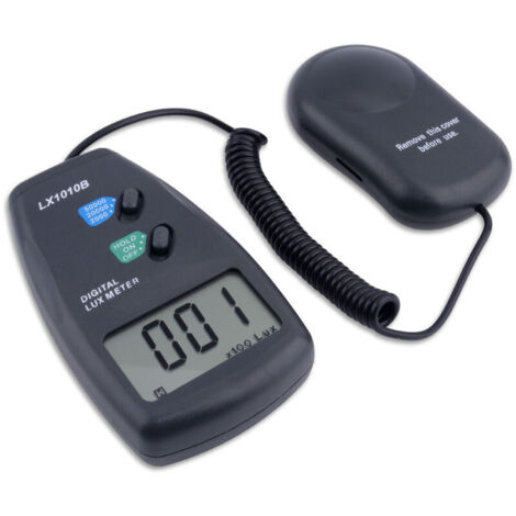 royaluxe - LX1010B 0-50000 Lux - Luxmetre Professionnel Appareil de Mesure de la Lumière Numérique de avec Une Haute Précision, Une Réponse Rapide et des Données, noir, une pièce,