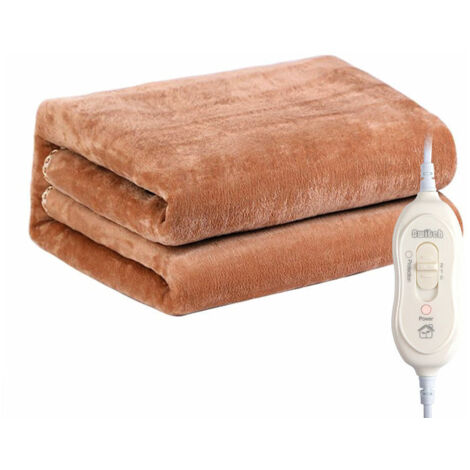 Couverture chauffante électrique Coussin chauffant Couverture en tissu polaire chaud Chauffage rapide Hiver Body Warmer Housse de matelas confortable 150x80cm avec 2 niveaux de température, BR-3