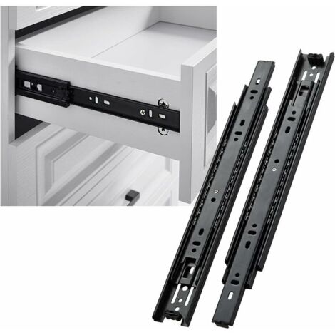 royaluxe - Coulisse tiroir 350mm Glissières pour tiroirs à Extension Complète Glissières de tiroir à roulement à billes très résistantes capacité de charge 30 kg, 1 paire,, (1/5)