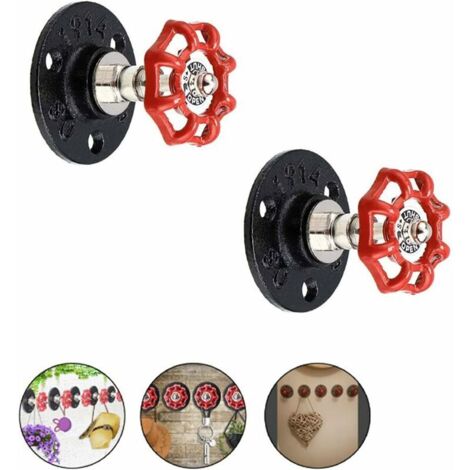 royaluxe - Crochets muraux vintage, crochet à peignoir industriel rétro, support mural rétro pour peignoir, crochet à manteau vintage, chapeau antique, rustique, maison, vintage, rétro (2 pièces) (1/4)