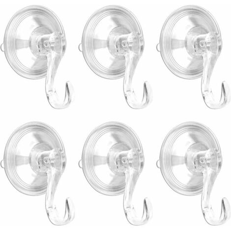 royaluxe - 6 Pièces Crochet Ventouse Crochets d&39aspiration Imperméables Plastique Ventouse en Transparent Crochet Ventouse Murale Multifonctions PVC Petites Ventouses pour Salle de Bain Verre Cuisin (1/5)