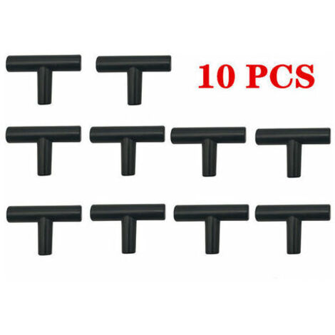royaluxe - 10 Pièces Bouton de Meuble, Poignée de Portes pour Placards en Acier Inoxydable Noir Boutons de Tiroir Vintage avec Vis pour Décoration d'intérieur (1/4)