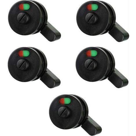 royaluxe - Cloison Indiquant La Serrure De Porte Indicateur De Confidentialité Serrure De Porte De Toilette pour Salle De Bain Toilettes Toilettes Publiques Porte De SéParation ,  5Pcs Noir (1/5)