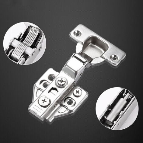 royaluxe- Complètement Recouvrante Charnieres avec Amortisseur Intégré Mécanisme de Fermeture Automatique Charnière pour Armoires de Porte Cuisine Lot -Grand coude tridimensionnel articulé en acier la (1/5)