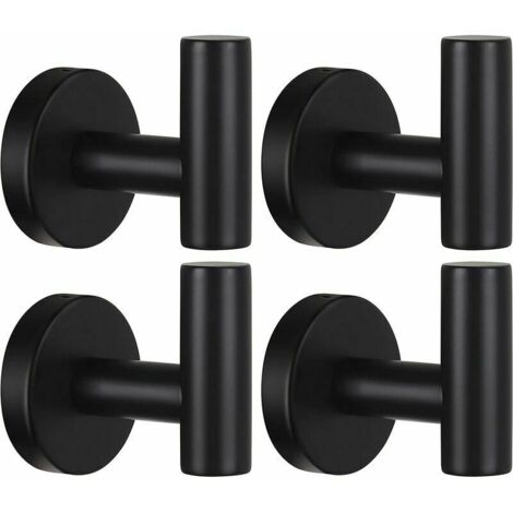 royaluxe- Crochet porte-serviettes mural crochet porte-manteau salle de bain crochet de robe noir mat SUS 304 acier inoxydable lourd cintre de porte serviette peignoir armoire éponge crochet salle de (1/5)