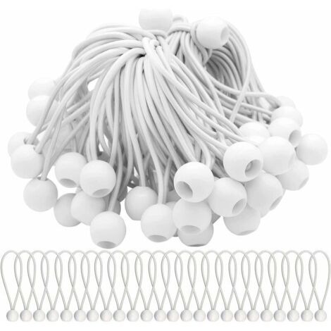 royaluxe -75 Pcs Tendeur Elastique Boule, Tendeurs Elastique avec Boule Lots, Corde Elastique pour Bache, Tentes, Bâches, Affiches, Camping, Tendeur en Caoutchouc (15cm) (1/5)