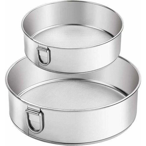royaluxe -2 Pièces Tamis à Farine INOX Tamis de Pâtisserie Maille Fine Tamis Fins en Acier Inoxydable Tamis à Farine Rond pour Pâte à Sucre, Farine, Matcha, Poudre d'Assaisonnement 15CM 20CM (1/5)