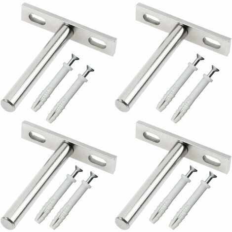 royaluxe -Supports en Métal pour Étagère Flottante 79mm Flottant Support d'Etagère Utilisé pour le Support Caché en Bois de Support Mural - 4Pcs (1/5)