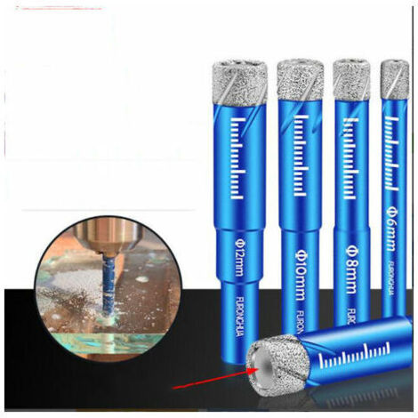royaluxe -S&R Forets Mèches diamant pour Carrelage Céramique Grès Cérame Tuiles Verre Pierre. Coffret 4 Mèches Diamantées Professionnelles (1/3)