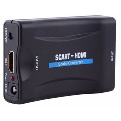 royaluxe -Convertisseurs vidéo Péritel vers HDMI Adaptateur,1080p HD Convertisseur Scart vers HDMI Compatible pour NTSC PAL pour Sky HD Blu Ray PS3 TV VCR VHS, etc. (1/5)