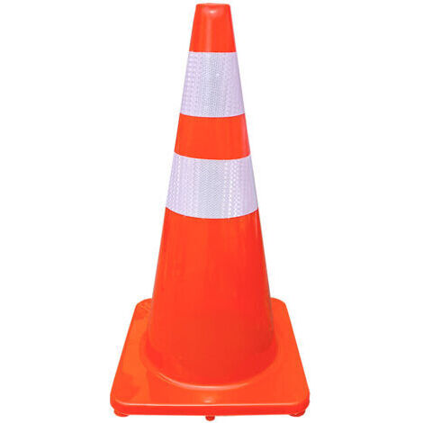 royaluxe -1 x Cône de Signalisation orange blanc réfléchissant 60 cm Cônes de Circulation