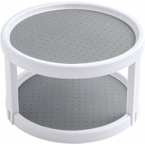 royaluxe -Plateau tournant epices, Placard Étagère à Épices, 2 étages Porte Épice Rotative Étagère à Épice Support de Stockage, pour Cuisine, Réfrigérateur, Congélateur, Armoire Et Comptoirs, épices (1/5)