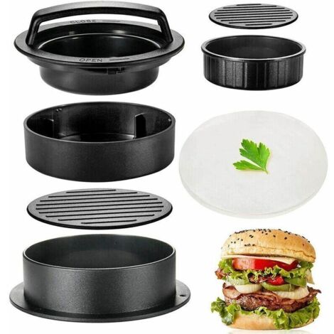 royaluxe -Moule Steak Haché 4 Formats de Steaks Presse Steak Haché Presse Hamburger Burger Press Presse Burger 50 papiers à hamburger (1/4)