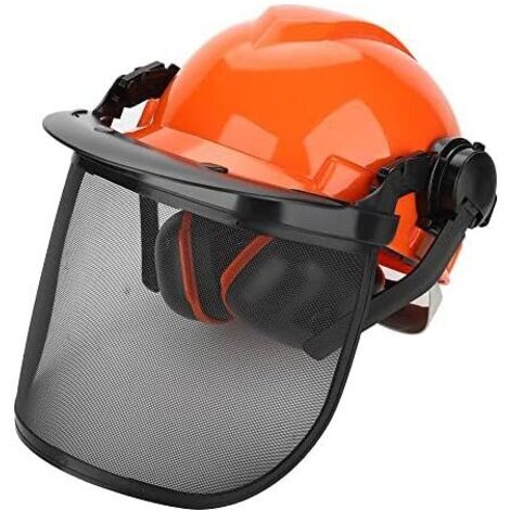 royaluxe -Casque Forestier de Sécurité pour Les Travaux de Type Forestier avec Protections Auditives et Visière en Maille d&39acier, Orange (1/5)
