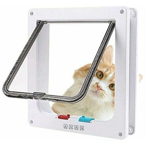 royaluxe -Chatière trappe pour Fermeture magnétique à 4 voies pour chats et petits chiens - trappe pour chien trappe pour chat (XL, blanc)  24,5  28,5  5,5 cm (1/5)