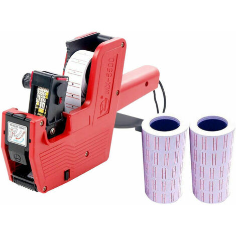 royaluxe -Étiqueteuse de prix à 8 chiffres pour étiquette de prix portable avec 10 étiquettes de prix en papier pour bureau, vente au détail, épicerie, organisation, étiquetage, entrepôt, multicolore, (1/5)