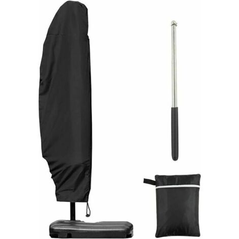 royaluxe -Housse de Protection pour Parasol Deporte 3m 4m, Housse de Parasol Déporté avec 1,4m de Long Fermeture éclair, Protection pour Parasol Deporte avec Tige Télescopique housse de protection, 28 (1/5)