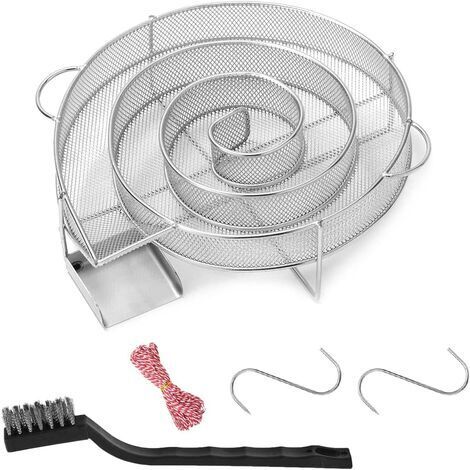 royaluxe -FlkwoH Générateur de Fumée Froide Ronde pour Fumoir Professionelle - Boîte De Fumoir De Granule Fumage Viande Poisson avec Brosse Nettoyage Grille Barbecue (1/5)