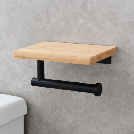 APLusee Toilettenpapierhalter Matt Schwarz – 304 Edelstahl Wandmontage, Für Große Rollen