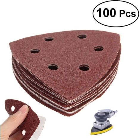 100 Stück Delta-Schleifdreiecke 80x80 Mm – Körnung 100, Aus Aluminiumoxid, Klettverschluss – Für Dreieckschleifer, Staubfrei