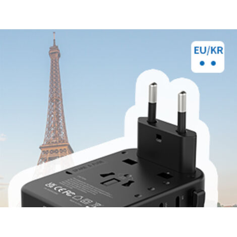 Matador Global Reiseadapter – Schwarz – Aufladen Von Bis Zu 6 Geräten Weltweit