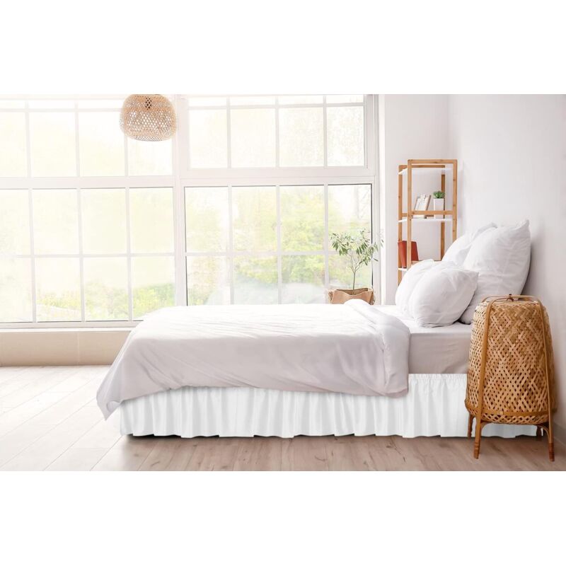 Gonna da letto plissettata, 35 cm su misura, in morbida