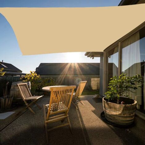 Tenda A Vela Rettangolare 3x4 M CHENGTT - Impermeabile, Antivento, Protezione UV 98% - Telo Ombreggiante Per Giardino, Terrazza, Balcone - Bianco