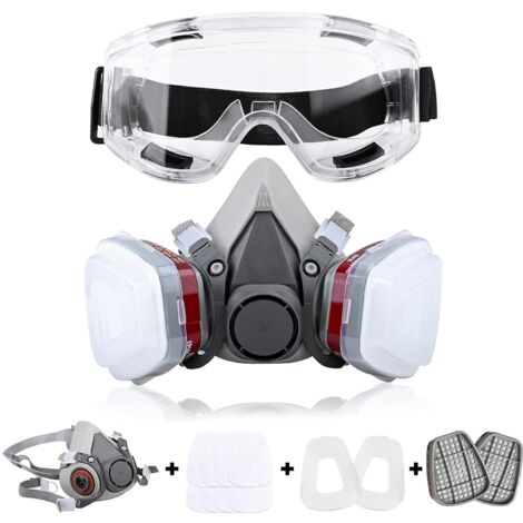 Maschera Integrale 27 In 1 Con Filtri E 22 Dischetti - Riusabile Per Vapori Organici, Gas Acidio, Pittura, Lucidatura, Protezione Viso Completa