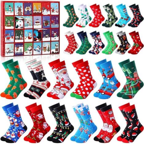 Calendario Dell'Avvento 2025 Con 12 Paia Di Calzini Natalizi | Taglia Donna 34-40, Morbidi E Colorati, Regalo Di Natale Originale