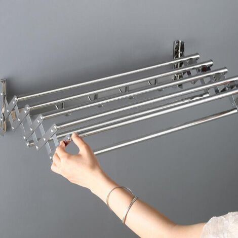 Stendibiancheria Retrattile Da Parete 40 Cm – Corda In Acciaio Inox, Supporto Autoadesivo, Fino A 4.2m E 20kg – Argento - 3