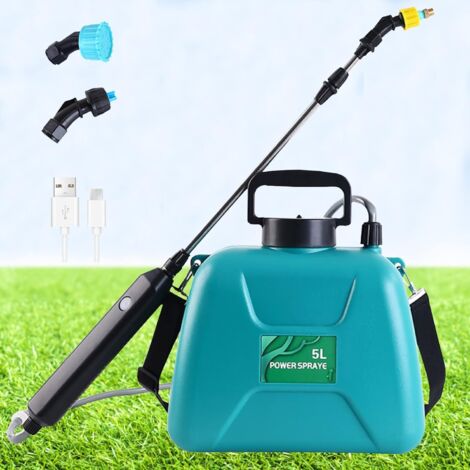 Spruzzatore Zaino Elettrico 5L Con Batteria 2400 MAh – Ricaricabile, Ugello Regolabile 360°, Per Giardino E Auto