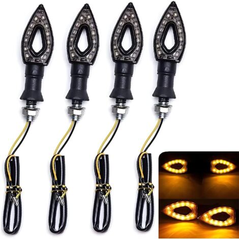 Confezione di indicatori di direzione per moto, 12 indicatori di direzione a LED, 12 V, impermeabili, universali per moto, scooter, quad, cruiser, fuoristrada (1/5)