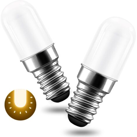 Illuminazione per frigorifero, lampadine LED E14, sostituzione da 2 W per lampadine alogene da 20 W, bianco caldo 3000 K, 135 lm, angolo del fascio di 360°, 220 V, confezione da 2 (1/4)